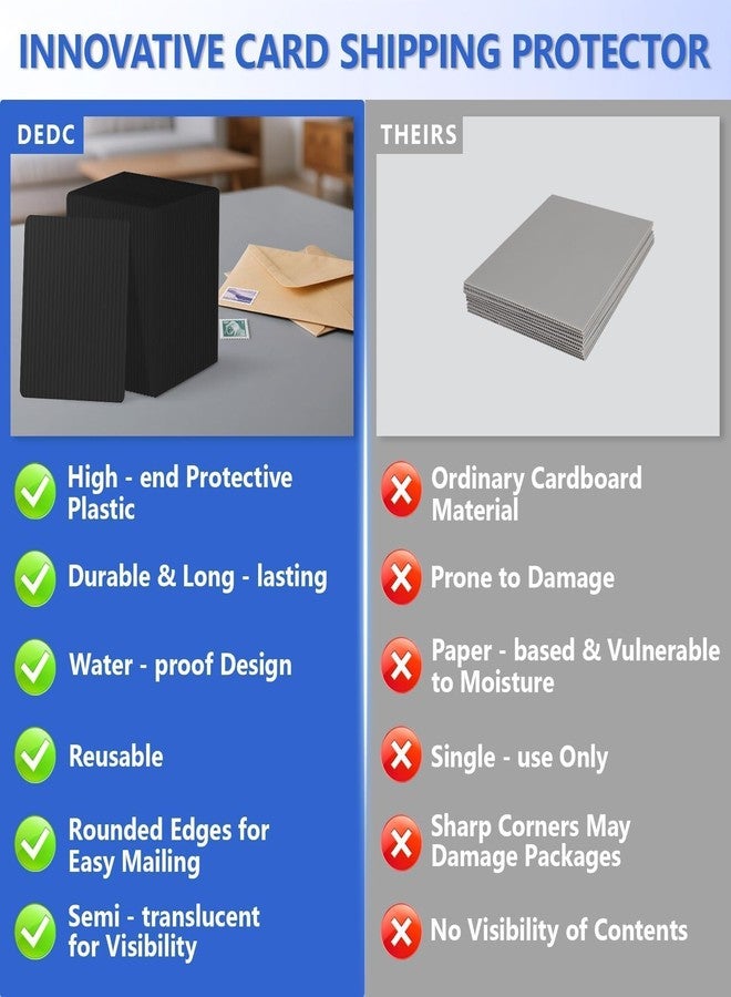 DEDC 100 Packs Trading Card Shipping Protectors Black, Card Protector Shipping for Top Loaders, Soft Card Sleeves and Semi-Rigid Card Holder, Trading Card Shipping Supplies, Card Grading Essential - Image 2