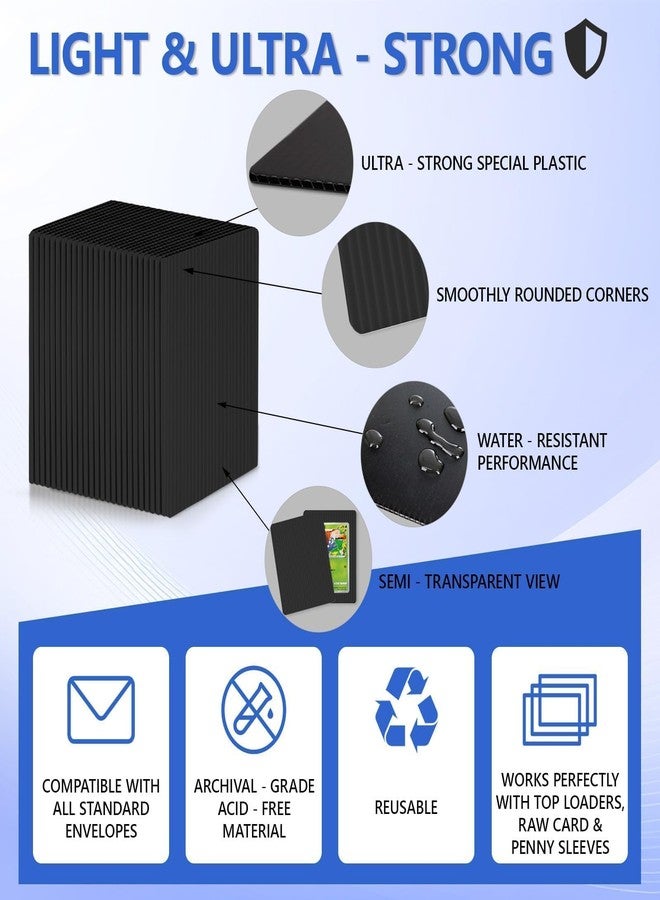 DEDC 100 Packs Trading Card Shipping Protectors Black, Card Protector Shipping for Top Loaders, Soft Card Sleeves and Semi-Rigid Card Holder, Trading Card Shipping Supplies, Card Grading Essential - Image 3