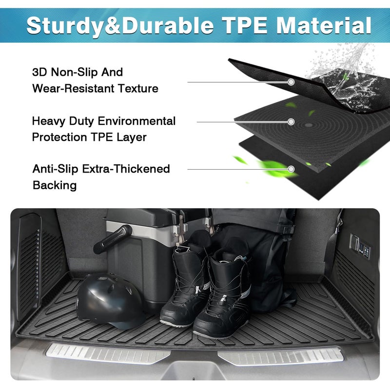 Mixsuper Cargo Liner for Chevrolet Tahoe/GMC Yukon 2021-2026, All Weather Cargo Mat Trunk Liner, Behind The 3rd Row Seats, Black - Image 4