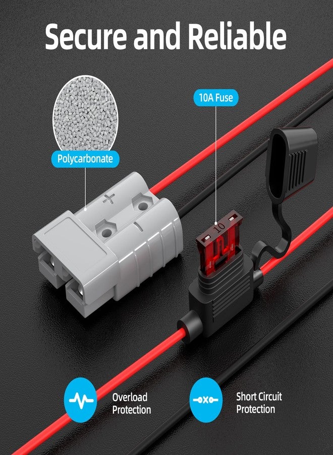 DAIERTEK Starlink Mini DC Power Cable with 10A Fuse & SAE Connector, 18AWG Power Cord for Vehicle, Camping, Trailer, RV - Image 5