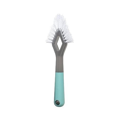 Casabella Smart Scrub Heavy Duty Tile and Grout Cleaning Brush, Gray, Grey/Aqua (15933) - Image 1