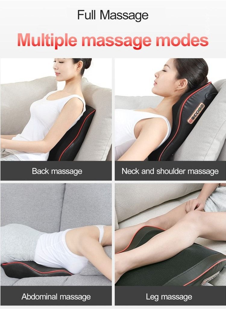 DBLEW Shaitsu Cervical Spine Pillow Massager Neck Waist Shoulder Lumbar Back Body Car Cushion  - Image 3