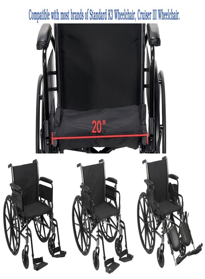 ForconMed Cruiser iii wheelchair replacement seat,20"*18",Nylon fabric,Adjustable Seat Chairs with extension ,Universal 20 inch K3 Wheelchair Seat, W/Hardware & Upholstery Strap,Replacement Parts,(1Ea,Black) - Image 3