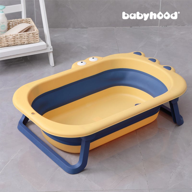 Children'S Foldable Bath Tub Baby Bathtub Newborn Infant Can Sit And Lie Down Home Use Large Cartoon Crocodile Portable - Image 1