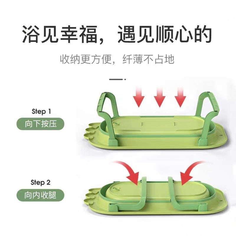 Children'S Foldable Bath Tub Baby Bathtub Newborn Infant Can Sit And Lie Down Home Use Large Cartoon Crocodile Portable - Image 4