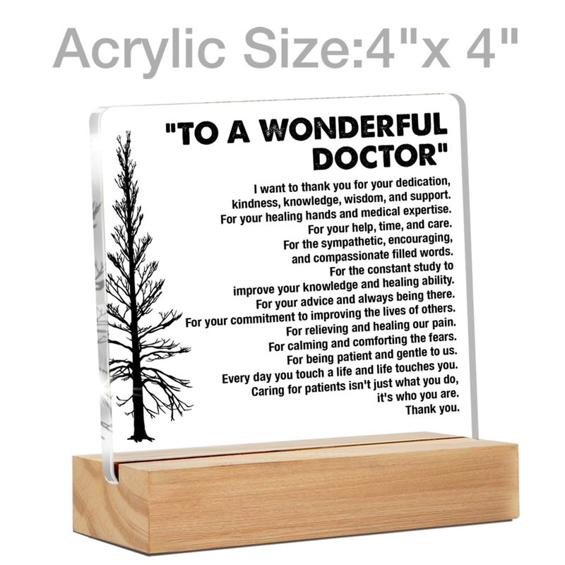 ZOSAN Best Doctor Gifts, Thank You Appreciation Doctor Gifts, to a Wonderful Doctor Clear Desk Decorative Sign Home Office Acrylic Decor - Image 2