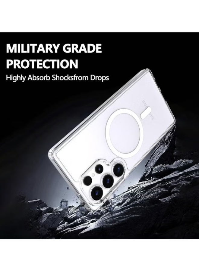 Clear Magnetic Case with Screen Protector for Samsung Galaxy S25 Ultra Built-in Magnetic Ring Compatible with MagSafe with 2-Pack Tempered Glass Screen Protector | WIDGETS MATRIX - Image 2