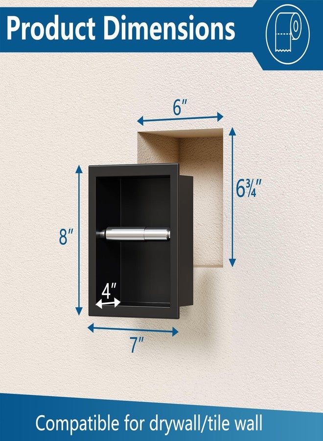 Neodrain Recessed Toilet Paper Holder - 304 Stainless Steel Built-in Wall Mount Bathroom Tissue Dispenser for Mega Rolls (Matte Black) - Image 2