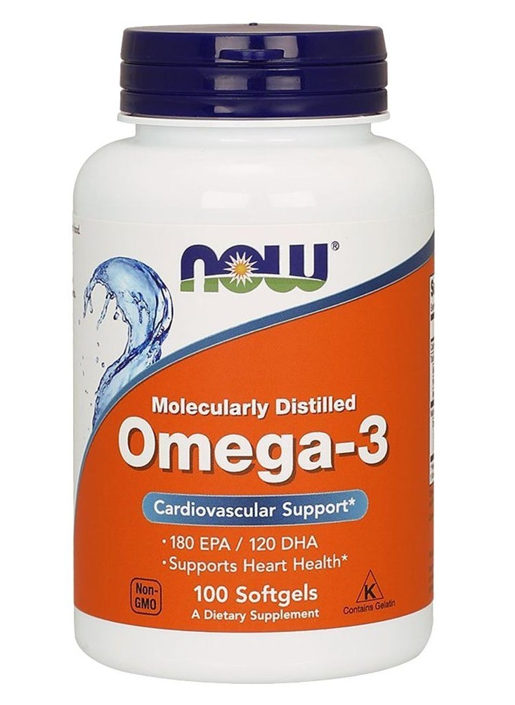 now - Now – Omega-3 1000 Mg Fish oil 100 Softgels - Image 1