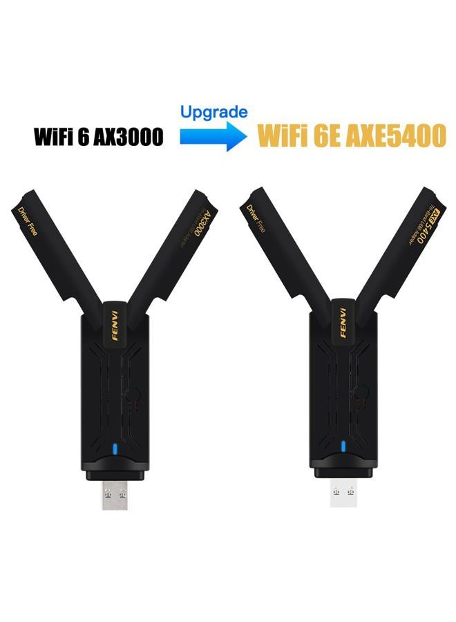 F FENVI FENVi AX5400 WiFi 6E USB Adapter for PC, Tri-Band 6GHz 2402Mbps Wireless Network Card for Laptop Desktop, WPA3, MU-MIMO, OFDMA, Supports Windows 11/10 - Image 3