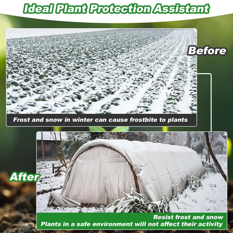 MAQIHAN Plant Covers Freeze Protection - 4.9 ft x 16 ft Non-Woven Plant Cover, Frost Cloth Winter Freeze Protection, Reusable Floating Row Frost Blankets for Outdoor Garden Cold Weather Snow - Image 3