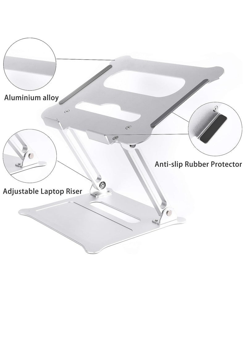Foldable Laptop Holder with Heat-Vent, Ergonomic Portable Aluminum Laptop Stand for Desk - Image 4