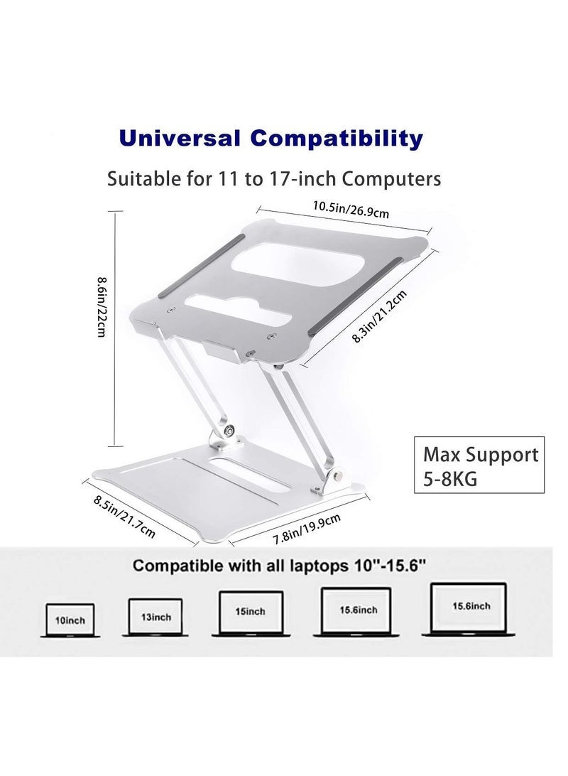 Foldable Laptop Holder with Heat-Vent, Ergonomic Portable Aluminum Laptop Stand for Desk - Image 2