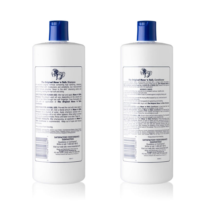Mane 'N Tail Shampoo & Conditioner Combo Set (32 oz Each) For Horses and Humans For A "Down to the Skin" Cleansing and Conditioning - Image 2