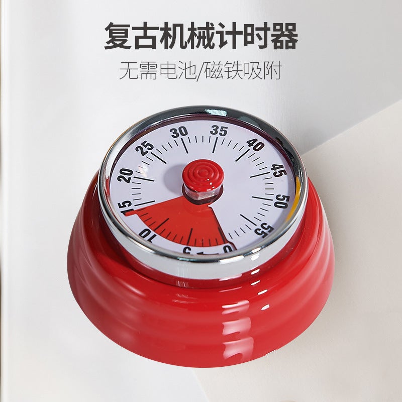 Spot Japanese Stainless Steel Mechanical Timer Nordic Visual Timer Kitchen Cooking With Magnetic Reminder - Image 4