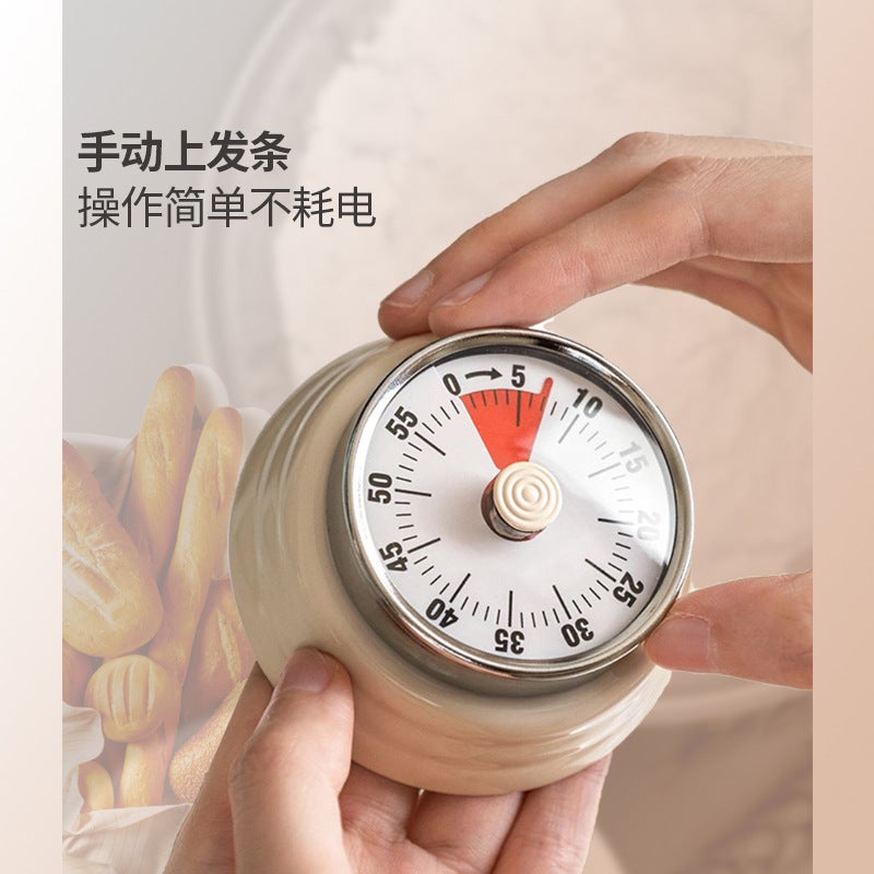Spot Japanese Stainless Steel Mechanical Timer Nordic Visual Timer Kitchen Cooking With Magnetic Reminder - Image 5
