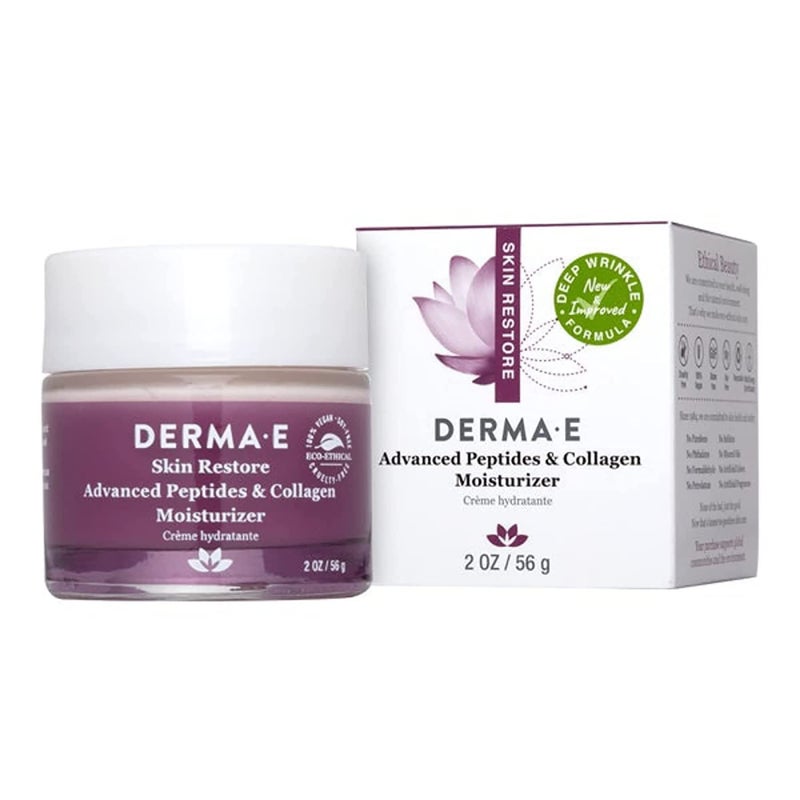 derma-e Derma E Advanced Peptides and Collagen Moisturizer â€“ Double Action Face Cream with Peptide Complex â€“ Intense Natural Collagen Moisture Day and Night Cream for Women, 2oz - Image 1