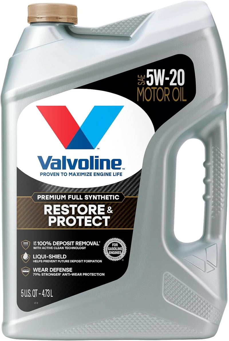 فالفولاين زيت محرك Restore & Protect الصناعي الكامل، تركيز 5W-20، سعة 5 لترات - Image 1
