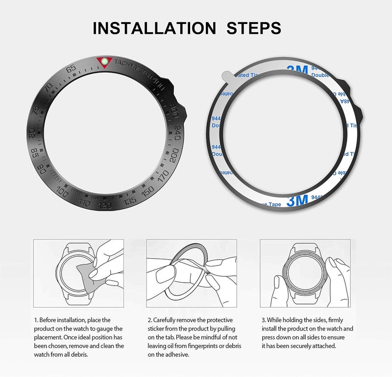 BaiHui Stainless Steel Bezel Ring Compatiable with Garmin Fenix 5X Watch Bezel Ring Adhesive Cover Anti Scratch & Collision Protector for Garmin Watch Accessory (Black - Not Fit Fenix 5 / 5X Plus) - Image 4
