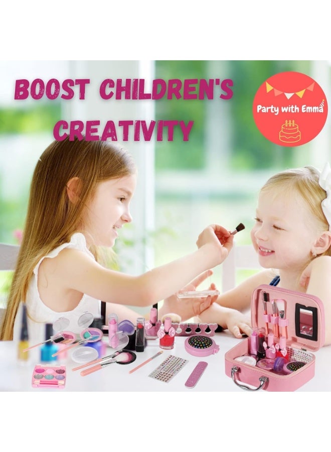Kids Makeup Kit for Girls, Real Makeup Kit for Kids, Washable Makeup Kit Toys for Little Girls Child Pretend Play Makeup for 4 5 6 7 Years Old Birthday Gifts Toys - Image 2