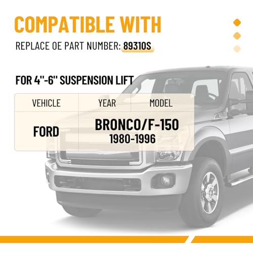 Racewill 2PCS Front Brake Lines 89310S Extended Stainless Steel Braided Brake Line Compatible with 19801996 Ford F150Ford Bronco 46 Suspension Lift - Image 3