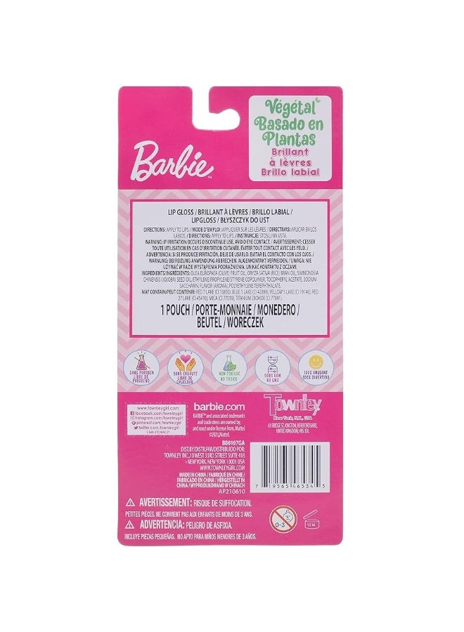 TOWNLEY GIRL Townley Girl Barbie Coin Purse and Plant-Based Lip Gloss Set, Cute Pouch Wallet Small Money Bag Toy, Ages 3 and Up,  - Image 1