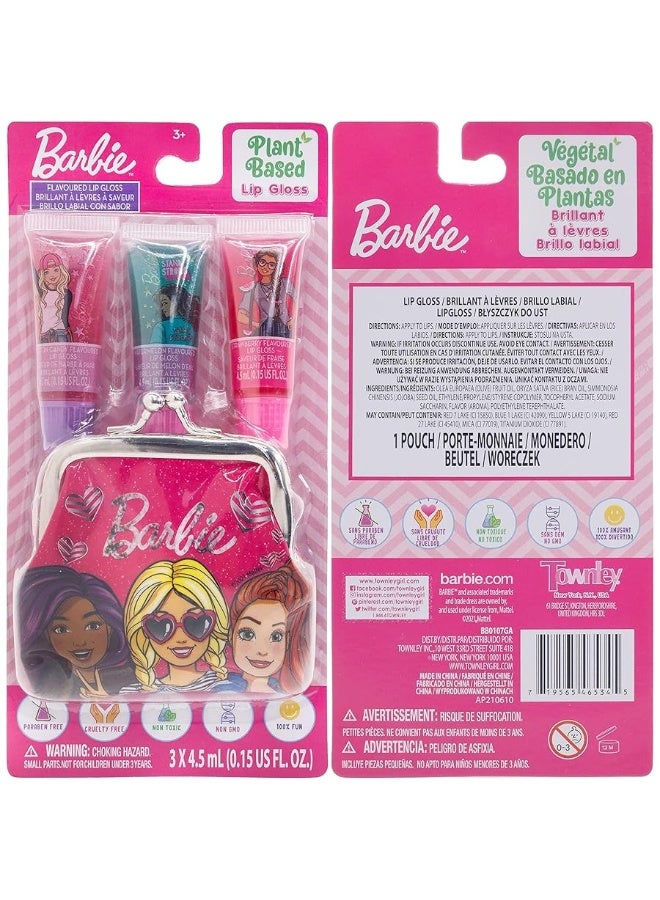 TOWNLEY GIRL Townley Girl Barbie Coin Purse and Plant-Based Lip Gloss Set, Cute Pouch Wallet Small Money Bag Toy, Ages 3 and Up,  - Image 5