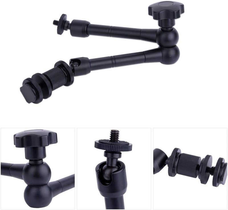klarako Desktop Dolly Car Mobile Slider Rail Skater / 11" Articulating Adjustable Friction Magic Arm Used for Camera DSLR Photography Shot Video Recording, Multiple Accessories Provide (Magic Arm) - Image 1