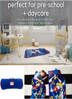 Franco Sonic The Hedgehog 24"(W) X 45"(L) Soft Toddler Nap Mat with Pillow and Blanket Perfect for Preschool, Daycare, and Travel (100% Official Licensed Product)  - Image 2