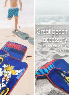 Franco Sonic The Hedgehog 24"(W) X 45"(L) Soft Toddler Nap Mat with Pillow and Blanket Perfect for Preschool, Daycare, and Travel (100% Official Licensed Product)  - Image 4