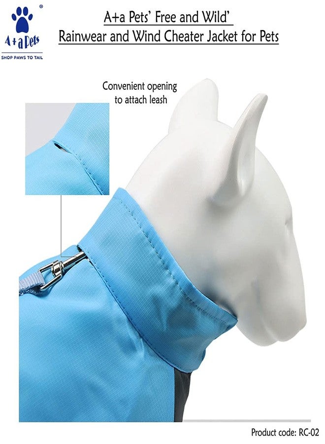 A+A Pets' Free & Wild Dog Jacket for Dogs & Cats | Reflective, Waterproof, Windproof Dog Raincoat | Easy to Wear, No Slip Design | High Visibility Lightweight Rainwear(Blue XL) - Image 5