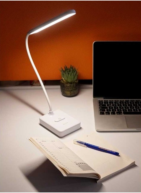 AXK Ack Rechargeable Touch Dimmable White Body LED Table Lamp  - Image 2