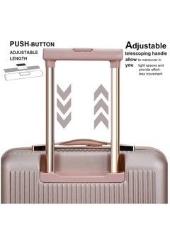 SENATOR Hard Case Luggage Trolley For Unisex ABS Lightweight 4 Double Wheeled Suitcase With Built In TSA Type Lock A5123 Rose Gold  - Image 4