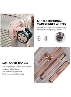 SENATOR Hard Case Luggage Trolley For Unisex ABS Lightweight 4 Double Wheeled Suitcase With Built In TSA Type Lock A5123 Rose Gold  - Image 5