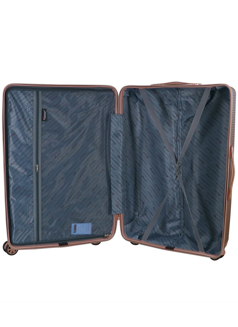 SENATOR - Hard Case Luggage Trolley For Unisex ABS Lightweight 4 Double Wheeled Suitcase With Built In TSA Type Lock A5123 Rose Gold - Image 1