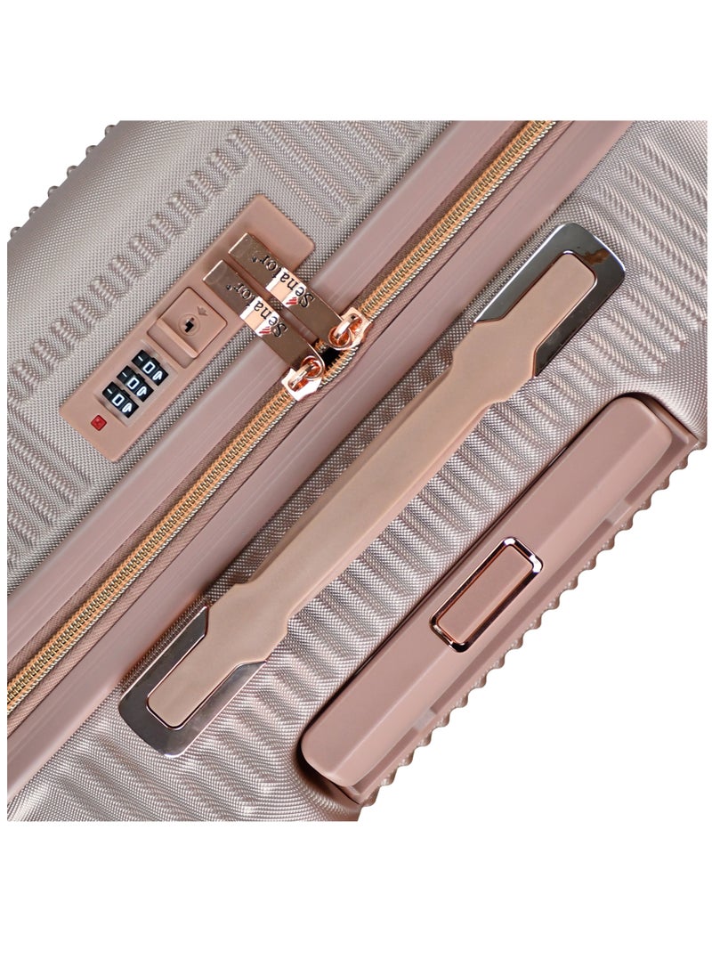 SENATOR - Hard Case Luggage Trolley For Unisex ABS Lightweight 4 Double Wheeled Suitcase With Built In TSA Type Lock A5123 Rose Gold - Image 1