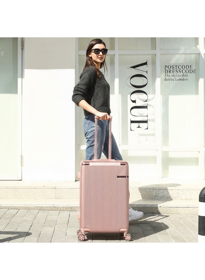SENATOR Hard Case Carry On Luggage Trolley For Unisex ABS Lightweight 4 Double Wheeled Suitcase With Built In TSA Type Lock A5123 Rose Gold - Image 2