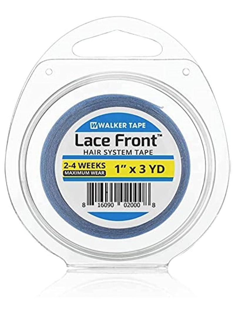 Walker Tape Blue Lace Double Sided Tape Roll 1" x 3 yards for Toupees & Wigs