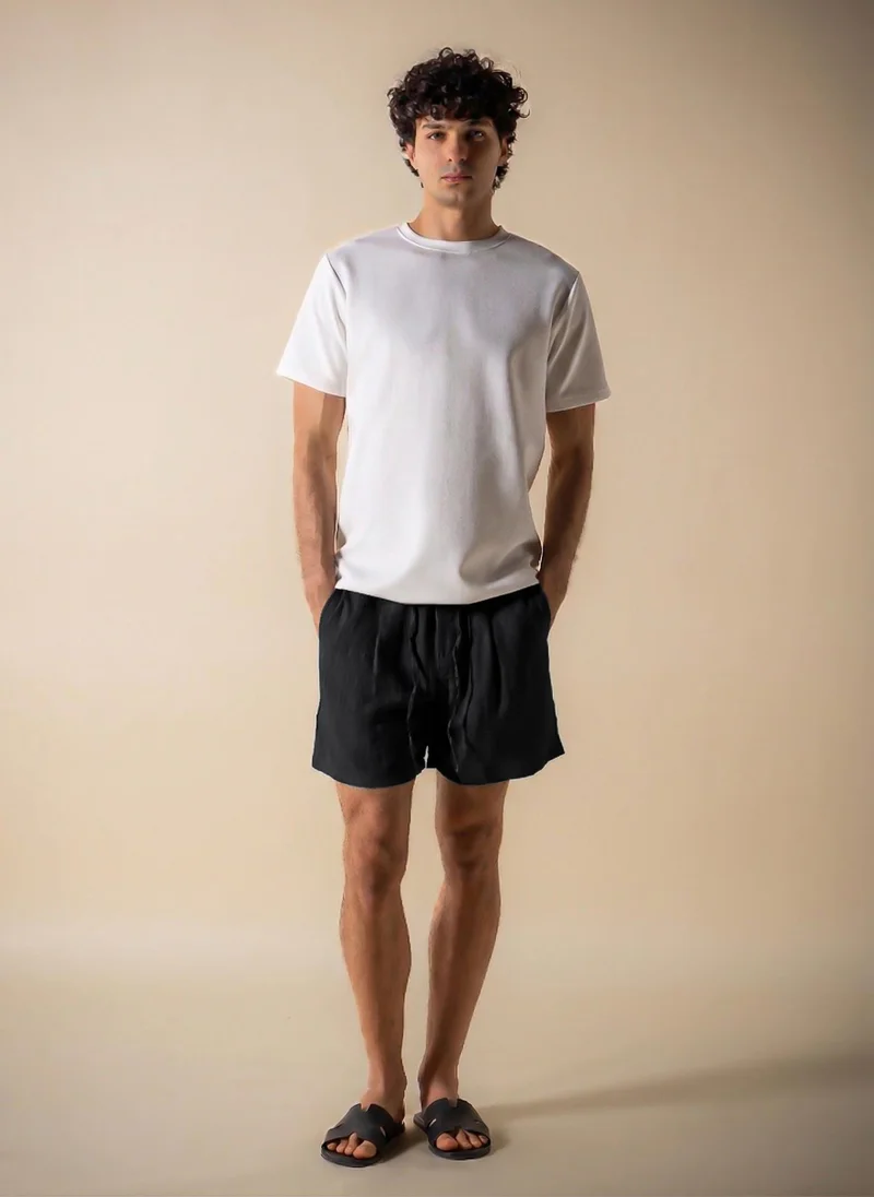 شايبس PLEATED LINEN BLEND COMFORT SHORTS