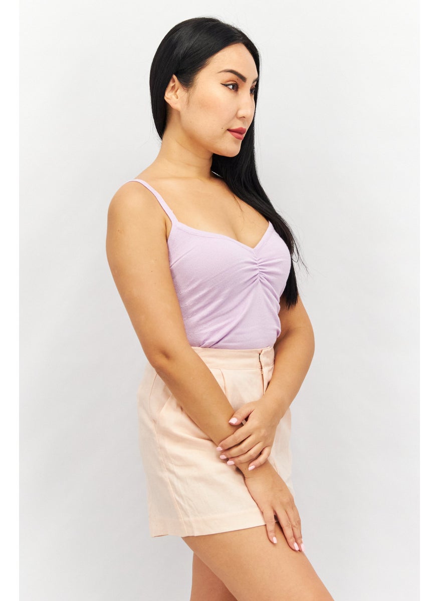 Missguided - Women Textured Sleeveless Bodysuit, Lilac - Image 1