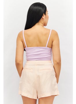 Missguided Women Textured Sleeveless Bodysuit, Lilac  - Image 3