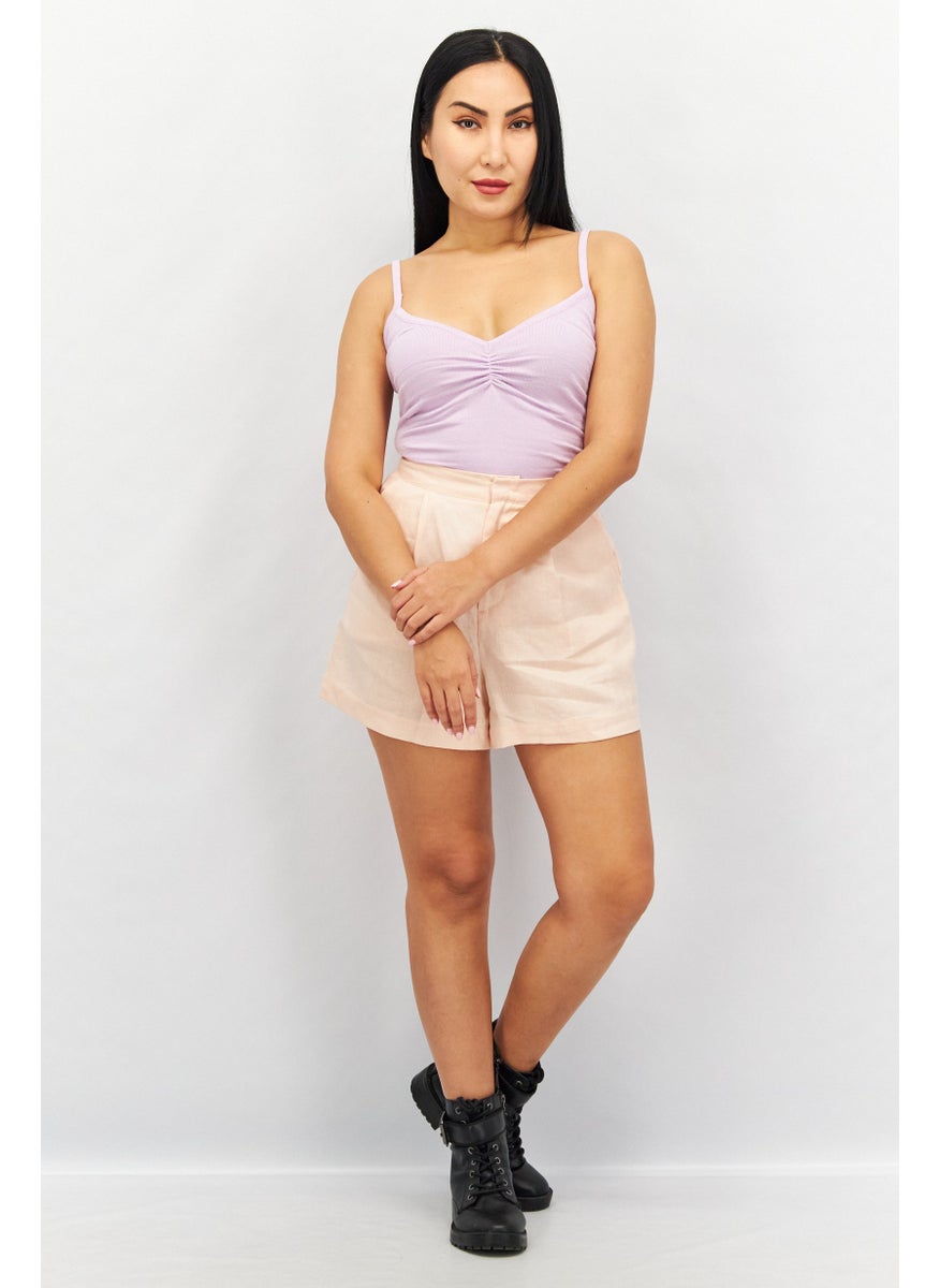 Missguided - Women Textured Sleeveless Bodysuit, Lilac - Image 1