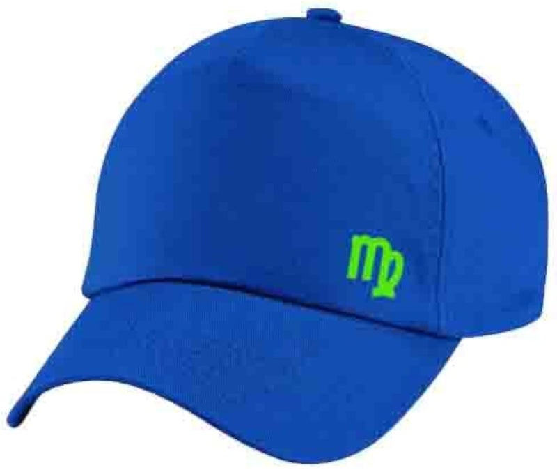 Blue Cap with Virgo zodiac Lemon green Color Logo