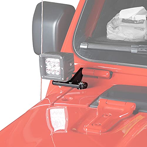 Hooke Road Cowl Light Mount Pillar Cube Light Mounting Brackets for Jeep JL Wrangler & Gladiator JT 2018 2019 2020 2021 2022 2023 2024 2025- Pair - Image 2