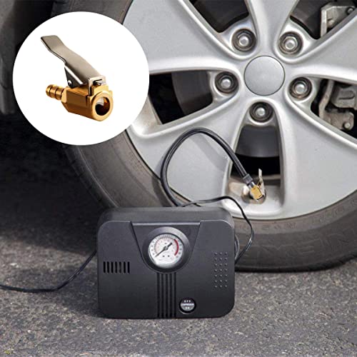 Toolwiz Lock on Air Chuck Inflate Locking with Clip, 1/4 Inch Brass Portable Tire Inflator Nozzle Presta Valve Adapter Tire Chucks Air Compressor Attatchments Hose End with Barb Connector,2pcs - Image 2