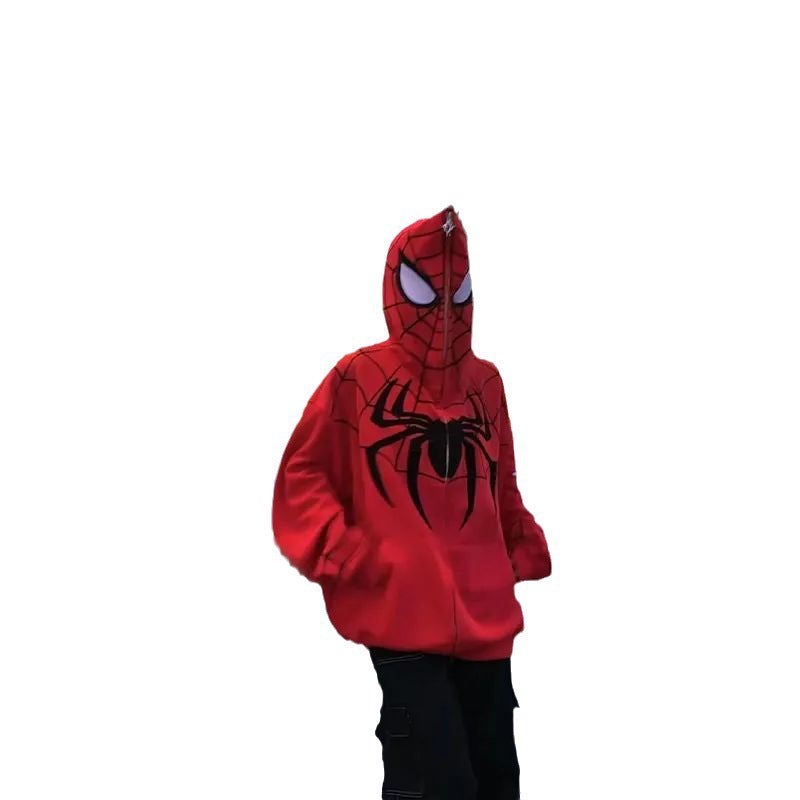 American Spiderman Hoodie Mens Autumn Spring Jacket Black - Image 2