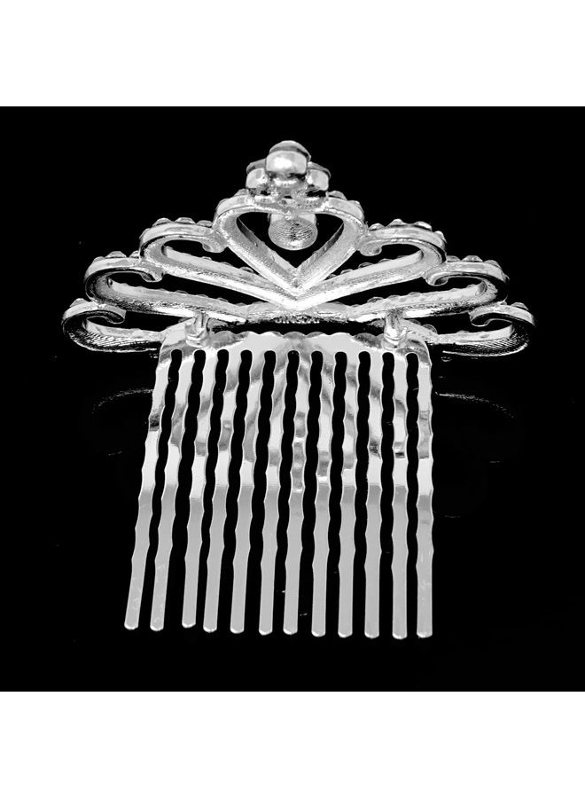 Honbay Princess Tiara Comb, Flower Girls Crystal Rhinestone Crown Hair Comb Hair Accessories - Image 2