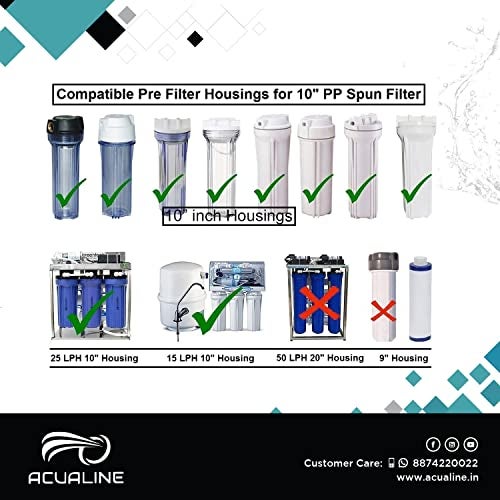 ACUALINE High Density Spun Filter for Water Purifier | RO Filter Cartridge & Candle, 10 Inch 5 Micron Pre Filter, 110gm (Pack of 8) - Image 5