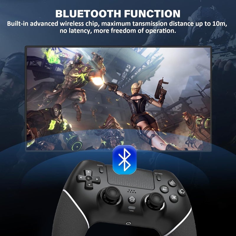 STAYOUNG Wireless controller Compatible with PS4 with Hall Effect Joysticks - Gaming Controller Plug and Play Compatible with Computer,Laptop,PS3(Black） - Image 3