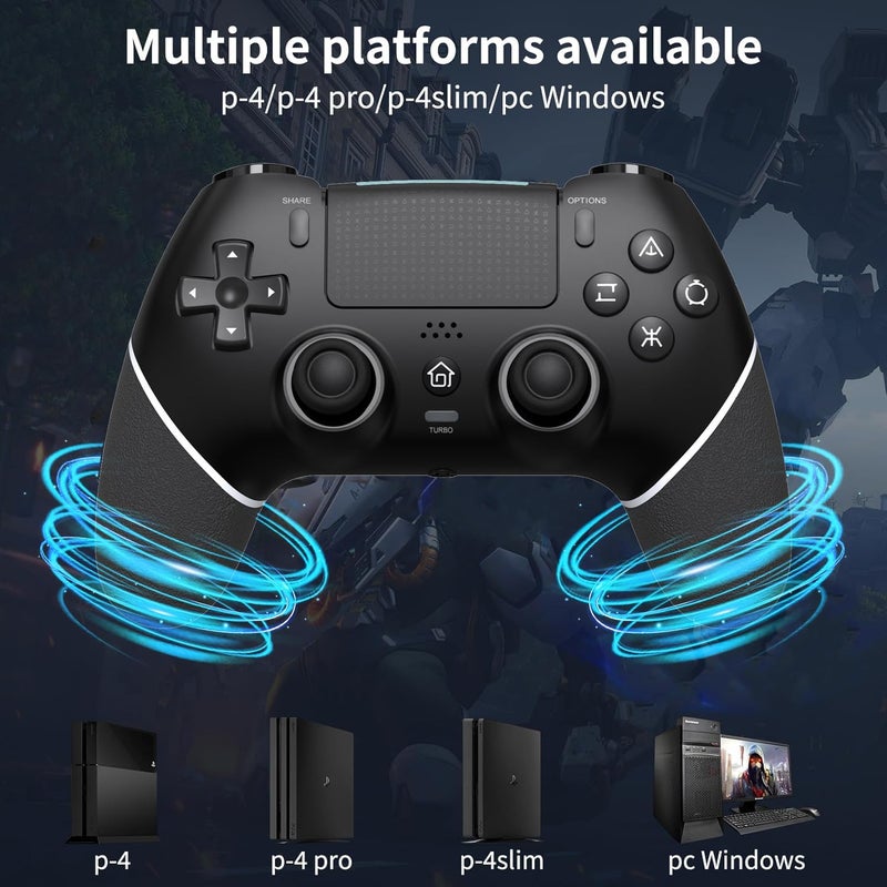 STAYOUNG Wireless controller Compatible with PS4 with Hall Effect Joysticks - Gaming Controller Plug and Play Compatible with Computer,Laptop,PS3(Black） - Image 2